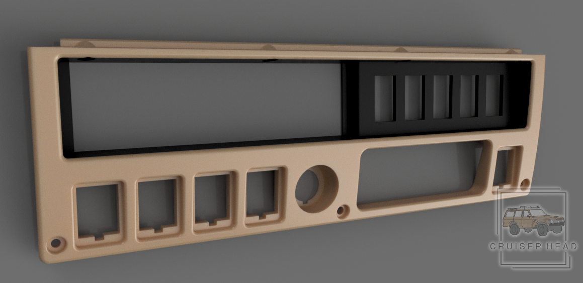 FJ60 Bezel Dash Upper carling option Rendering 3D CAD Demo Image