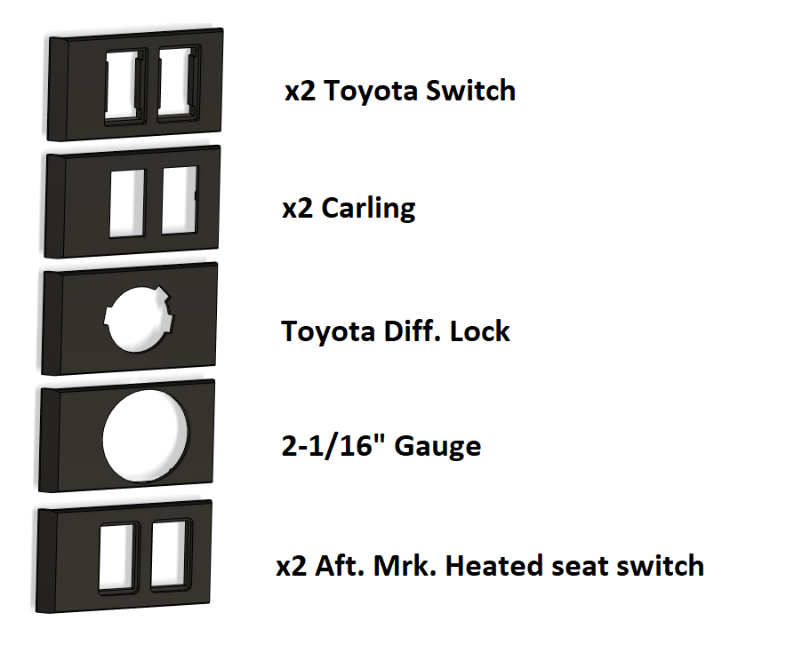 FJ62 HVAC plate selection